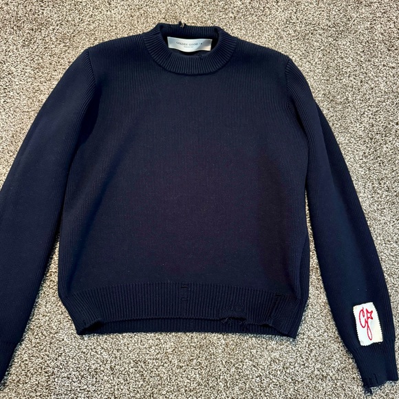 Golden Goose distressed navy sweater (xs) - Picture 5 of 5